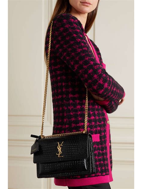 yves saint laurent crocodile bag|SAINT LAURENT Sunset small croc.